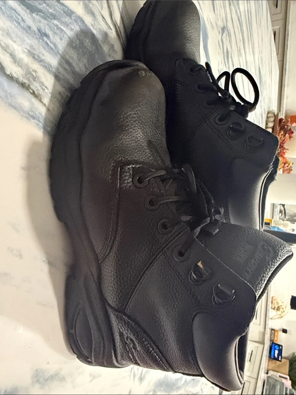 Men's Black Lace-Up Work Boots